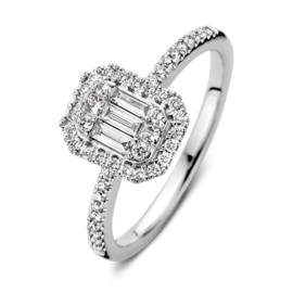 Excellent Jewelry Witgouden Ring met Diamanten