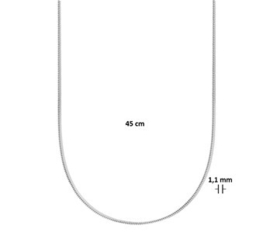 Zilveren Collier Gourmet 1,1 mm 45 cm
