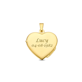 Gouden Medaillon Hart met Beschermengel van Names4ever