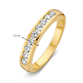 Excellent Jewelry Geelgouden Dames Ring met Kleurloze Zirkonia’s