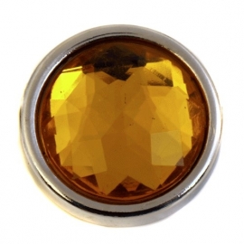 Amber facetgeslepen munt-drukker 20 mm BEC0048-11