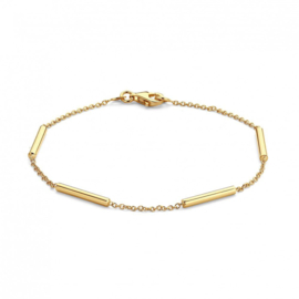 Excellent Jewelry Geelgouden Schakelarmband met Staafjes