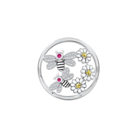 MY iMenso Zilveren Bees & Flowers Fantasy 24mm Insignia
