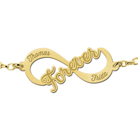 Forever Armband van Goud met Infinity Naamhanger > Names4ever