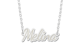 Names4ever Melina Model Zilveren Naamketting van Names4ever