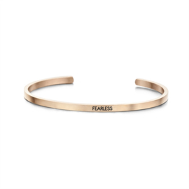 Roségoudkleurige ‘Fearless’ Bangle Armband van Edelstaal