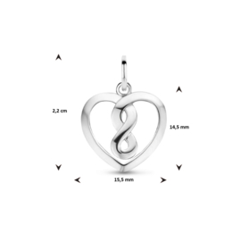 Hart & Infinity Hanger voor Dames van Gerhodineerd Zilver