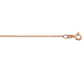 Roségoud Collier met Anker Schakel Gediamanteerd | Dikte: 1,1mm Lengte: 42cm