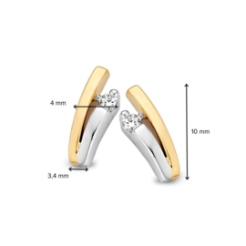 Excellent Jewelry Bicolor V-vormige Oorstekers met 0,06 crt. Briljant