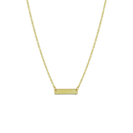 14K Geelgouden Ketting met Graveerbalkje 12 mm