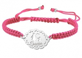 Roze Geknoopte Moeder-Dochter Armband ZNA05-roze