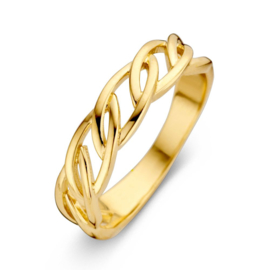 Excellent Jewelry Geelgouden Ring met Opengewerkte Schakels