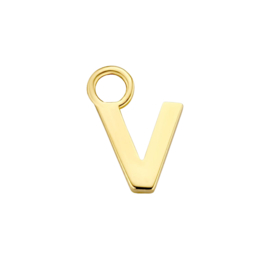 14K Geelgouden Oorringhanger met Letter V