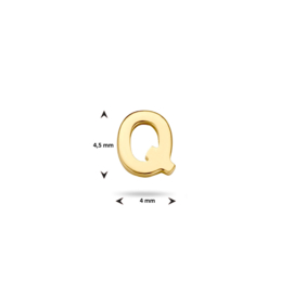 14K Gouden Oorknop Letter Q