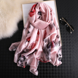 Dames Sjaal in de Kleur Roze M1640