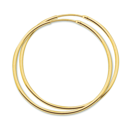 14K Oorringen Ronde Buis 1,5 mm Diameter 45 mm