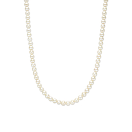 Parel Ketting Heren 60 cm met 6 mm Witte Zoetwaterparels