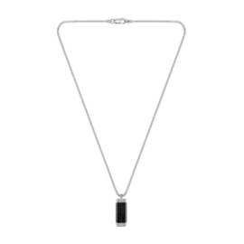 BOSS BENNETT Zilverkleurig met Zwarte Ketting – 60 cm