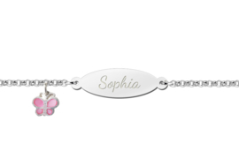 Names4ever Zilveren Baby Armbandje met Naamplaatje