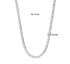 Zilveren Dames Collier Gourmet 3,2 mm 41 + 4 cm