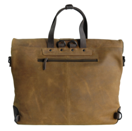 Horizontale Laptop Tas van Bruin Leder IL 1702