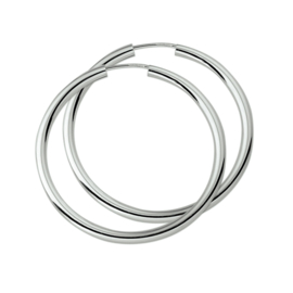 Zilveren Oorringen 2,5 mm ronde buis | Diameter 38 mm
