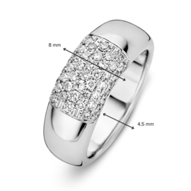 Excellent Jewelry Witgouden Brede Ring met Briljanten 0,67 crt.