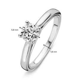 Excellent Jewelry Witgouden Ring met 0,74 crt. Diamant