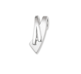 Matte Zilveren Hanger met Gepolijste Strook en Diamant 0.007 ct