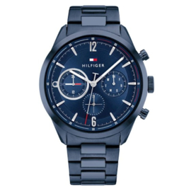 Tommy Hilfiger Matthew Blauw Heren Horloge met Schakelband