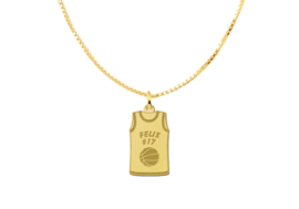 Gouden Basketbal Shirt Naamhanger | Names4ever