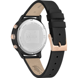 Zwart Dames Horloge met Zwarte Lederen Band van Lacoste