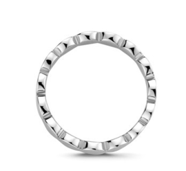 Zilveren Ring van Rondjes met Rhodium