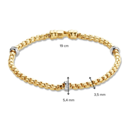 Excellent Jewelry Geelgouden Armband met Briljanten Schijfjes