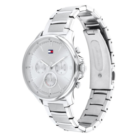 Tommy Hilfiger Scarlet Zilverkleurig Dames Horloge met Schakelband