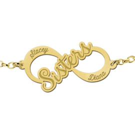 Sisters Armband van Goud met Infinity Hanger > Names4ever