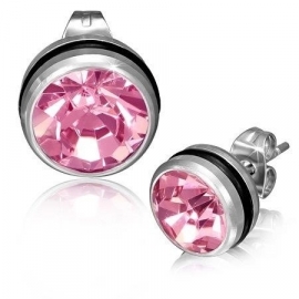 Pink oorbellen + rubberen ringetje SKU68483