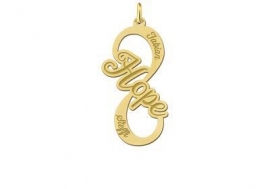 Names4ever Hope Infinity Hanger van Goud - Graveer Sieraad