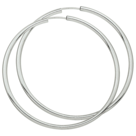 Zilveren Oorringen 2,5 mm ronde buis | Diameter 60 mm