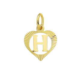 Hartvormige Alfabet Letter H Hanger van Geelgoud