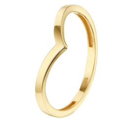 14k Gouden Dames Ring V-Boog