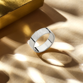 Kerstcadeau | Ring met Vingerafdruk van Zilver 6 mm