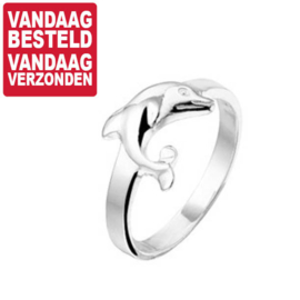 Zilveren Dolfijn Ring voor Kinderen 14,5mm