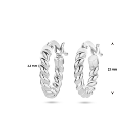 Zilveren Oorringen Kabel – 13 mm