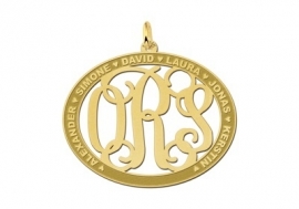 Names4ever Ovale Hanger Monogram met Namen GMH019