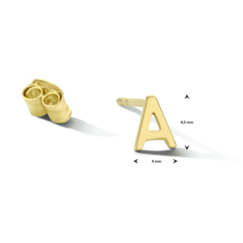 14K Gouden Oorknop Letter A