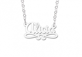 Names4ever Alicia Stijl Zilveren Naamketting voor Kids ZNK38