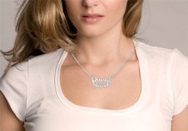 Names4ever Christel-Stefan Stijl Zilveren Naamketting