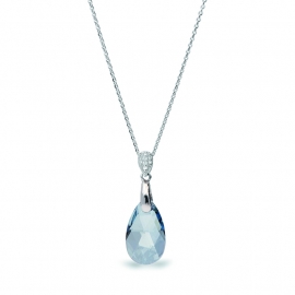 Druppel Blauwe Glaskristallen Ketting van Spark Jewelry