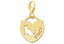 Names4ever Hart Charm-Naambedel met Poes GNDB005